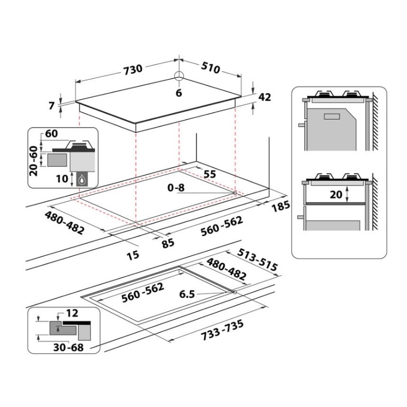 HOTPOINT HAGS 72F/BK PIANO COTTURA 75CM 5...
