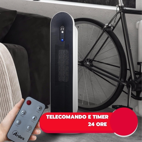 ARDES AR4P16 TERMOVENTILATORE A TORRE 2000W 2 LIVELLI CON TIMER