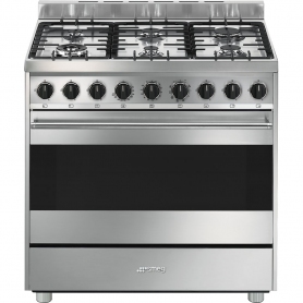 SMEG B9GMXI9 CUCINA A GAS FORNO ELETTRICO MULTIFUNZIONE 90X60 CM INOX - GARANZIA ITALIA