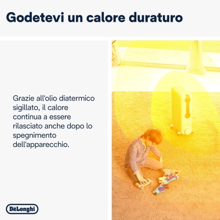 DE LONGHI TRRS1225 RADIATORE AD OLIO 12 ELEMENTI 2500W 3 LIVELLI DI POTENZA