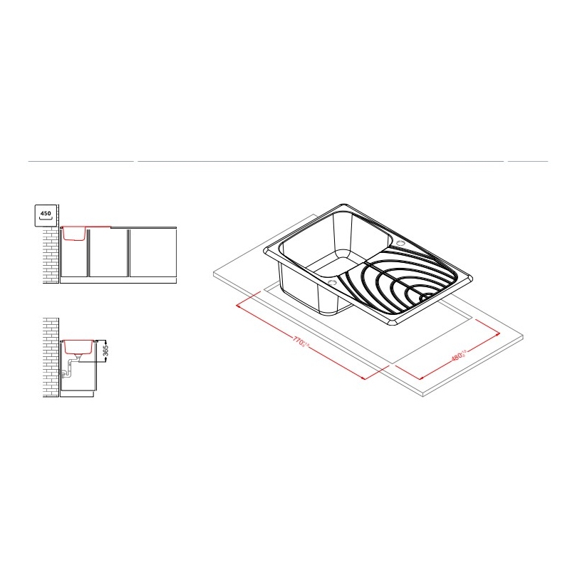 ELLECI LGM30051 LAVELLO 79X50 1 VASCA CON...