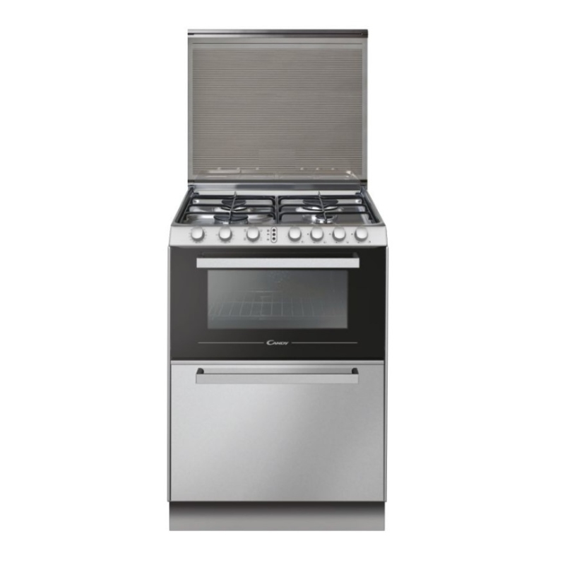 CANDY TRIO 4GXNT/1 CUCINA LIBERA INSTALLAZIONE 4 FUOCHI FORNO ELETTRICO E LAVASTOVIGLIE 6 COPERTI CLASSE F - INOX