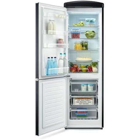 SEVERIN RKG 8888 FRIGORIFERO COMBINATO LINEA RETRO' 315 LT TOTAL NO FROST CERNIERE A SINISTRA CLASSE E COLORE NERO