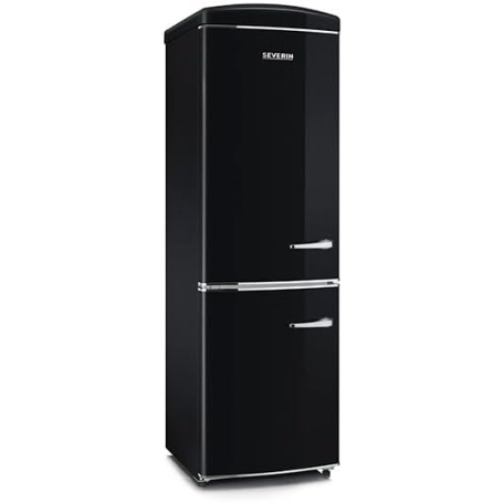 SEVERIN RKG 8888 FRIGORIFERO COMBINATO LINEA RETRO' 315 LT TOTAL NO FROST CERNIERE A SINISTRA CLASSE E COLORE NERO