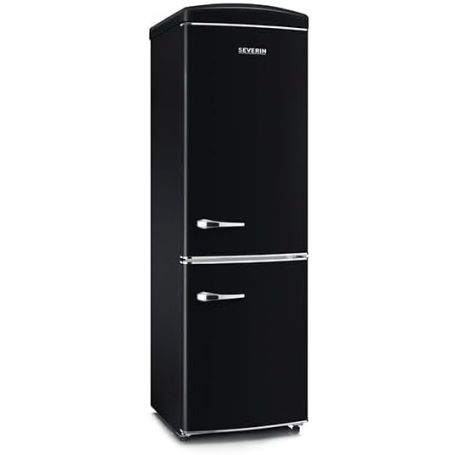 SEVERIN RKG 8998 FRIGORIFERO COMBINATO LINEA RETRO' 315 LT CLASSE E COLORE NERO