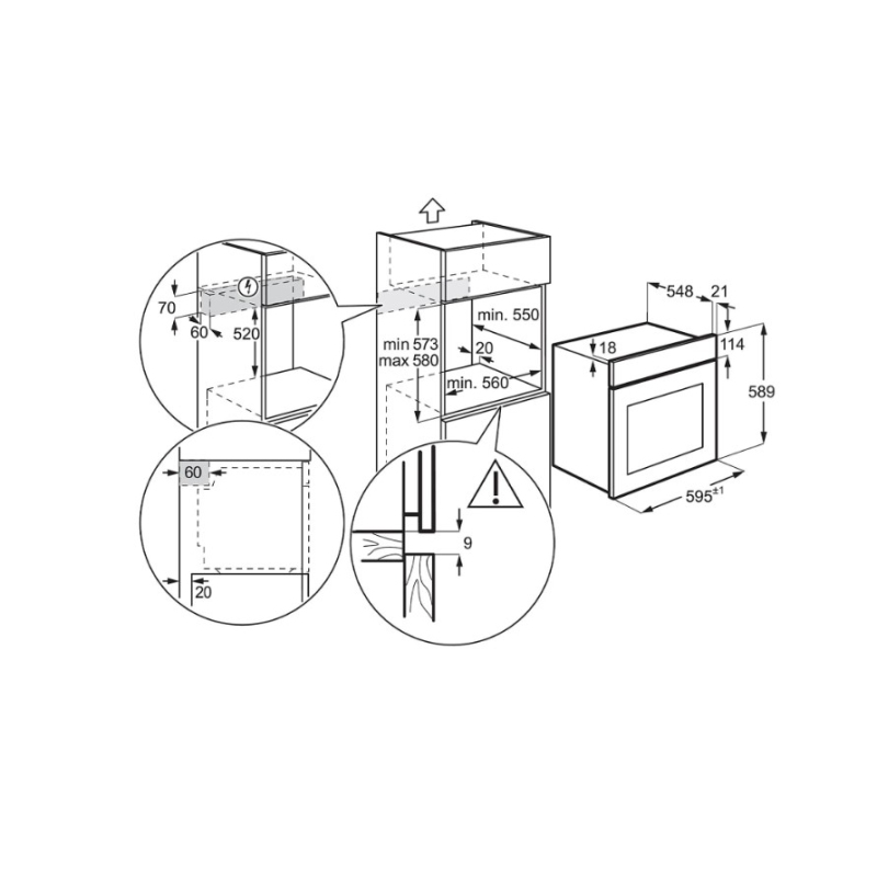 ELECTROLUX EOC6H56H FORNO DA INCASSO ELETTRICO...