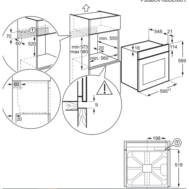 ELECTROLUX EOC6H56H FORNO DA INCASSO ELETTRICO...