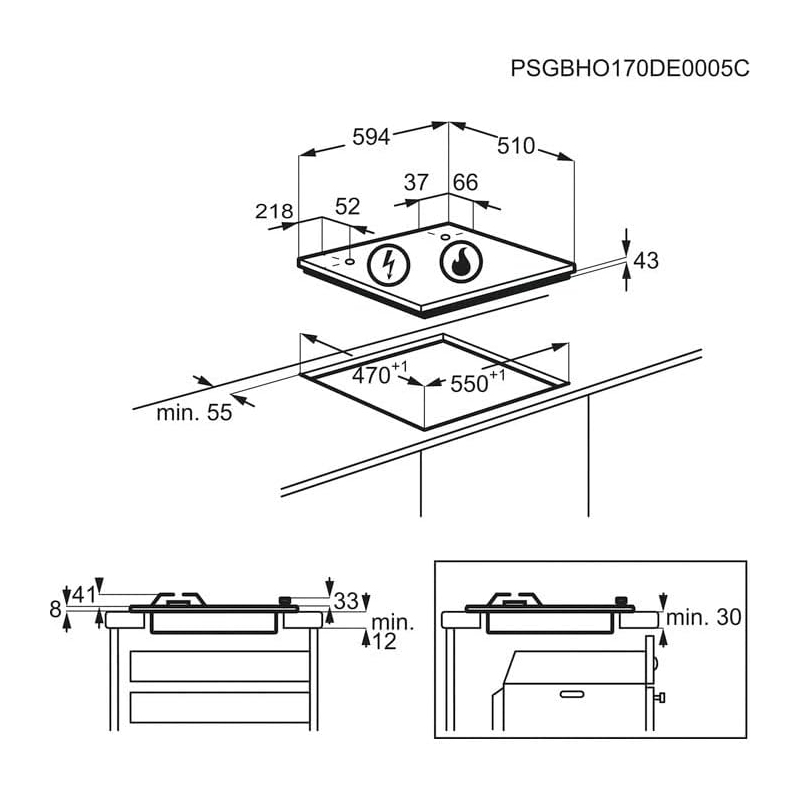 ELECTROLUX KGS6404W PIANO COTTURA 60CM 4 FUOCHI...