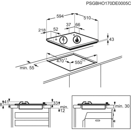 ELECTROLUX KGS6404W PIANO COTTURA 60CM 4 FUOCHI A GAS COLORE BIANCO