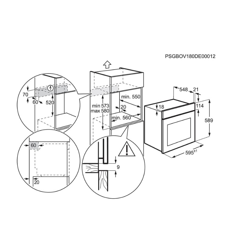 ELECTROLUX EOD3H50TH FORNO DA INCASSO ELETTRICO...