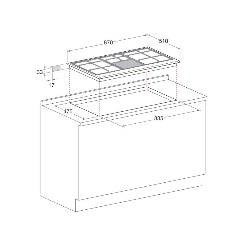 HOTPOINT ARISTON PHN960MST(AV)R/HA PIANO COTTURA DA INCASSO 6 FUOCHI A GAS 90 CM COLORE AVENA - PROMO