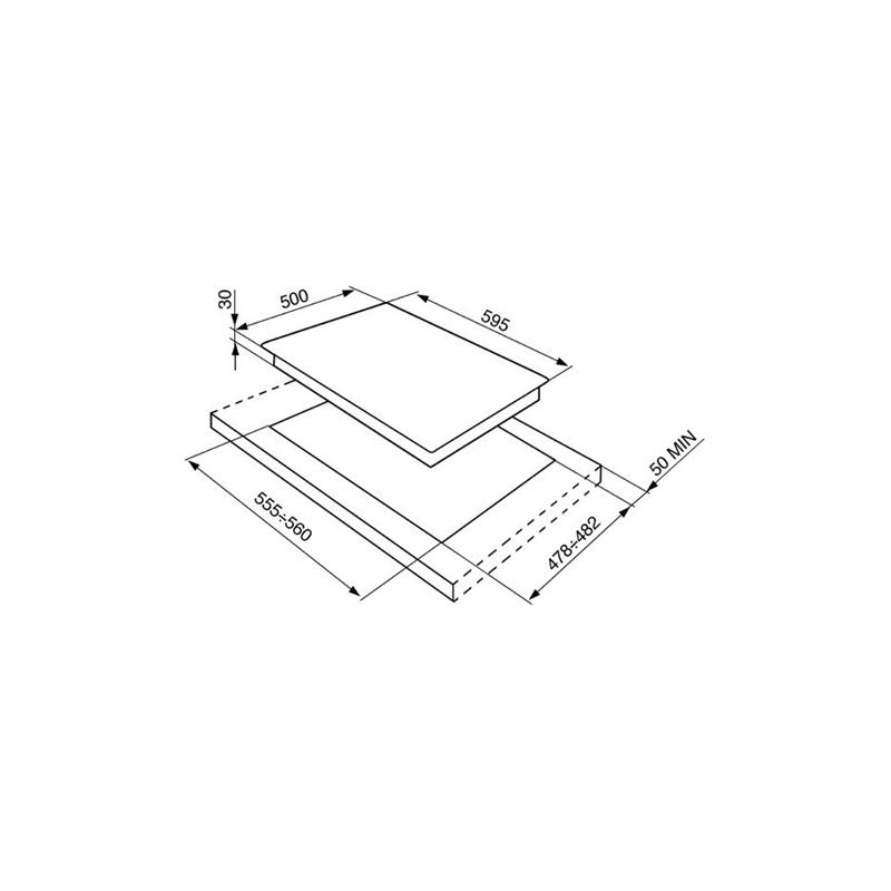 PIANO COTTURA SMEG S264X 4 FUOCHI 60x50 INOX - GARANZIA ITALIA