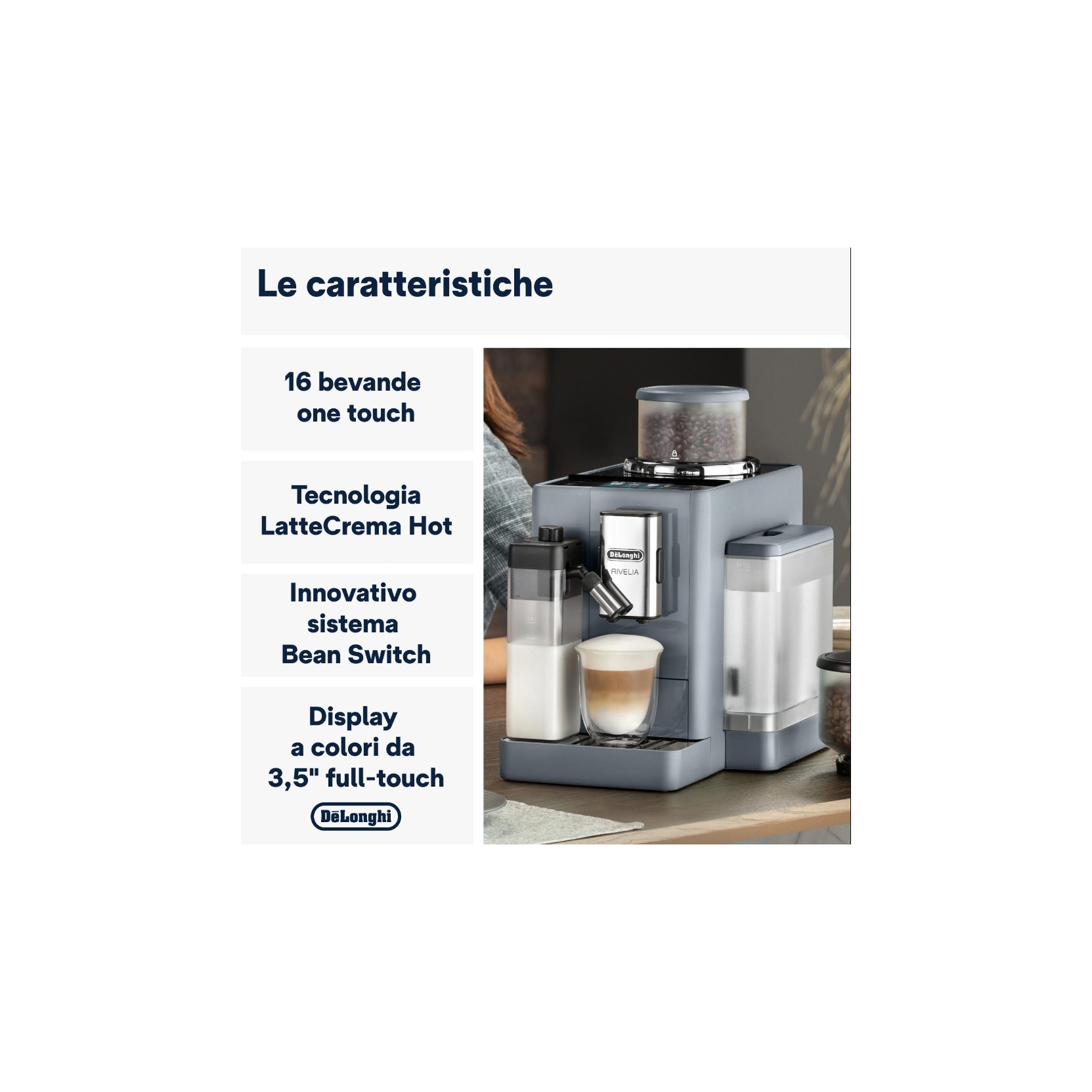 Macchina caffe' automatica De'Longhi Rivelia EXAM440.55.BG con