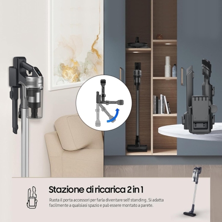 SAMSUNG VS15A60AGR5 SCOPA ELETTRICA JET 65 PET SENZA FILO CAPIENZA 0,8LT SILVER