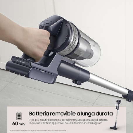 SAMSUNG VS15A60AGR5 SCOPA ELETTRICA JET 65 PET SENZA FILO CAPIENZA 0,8LT SILVER