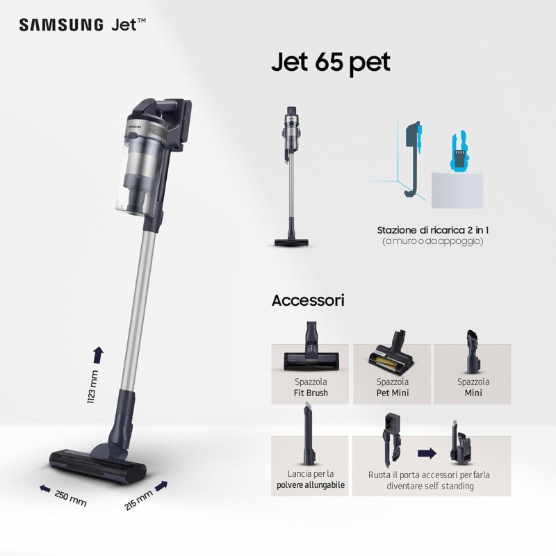 SAMSUNG VS15A60AGR5 SCOPA ELETTRICA JET 65 PET...