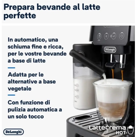DE LONGHI MAGNIFICA ECAM220.60.B MACCHINA DA CAFFE' SUPERAUTOMATICA 1,8LT 15 BAR COLORE NERO - ECAM22060B
