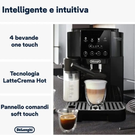 DE LONGHI MAGNIFICA ECAM220.60.B MACCHINA DA CAFFE' SUPERAUTOMATICA 1,8LT 15 BAR COLORE NERO - ECAM22060B