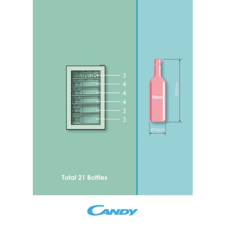 CANDY DIVINO CWC 021 M/N CANTINETTA LIBERA INSTALLAZIONE 21 BOTTIGLIE NERO