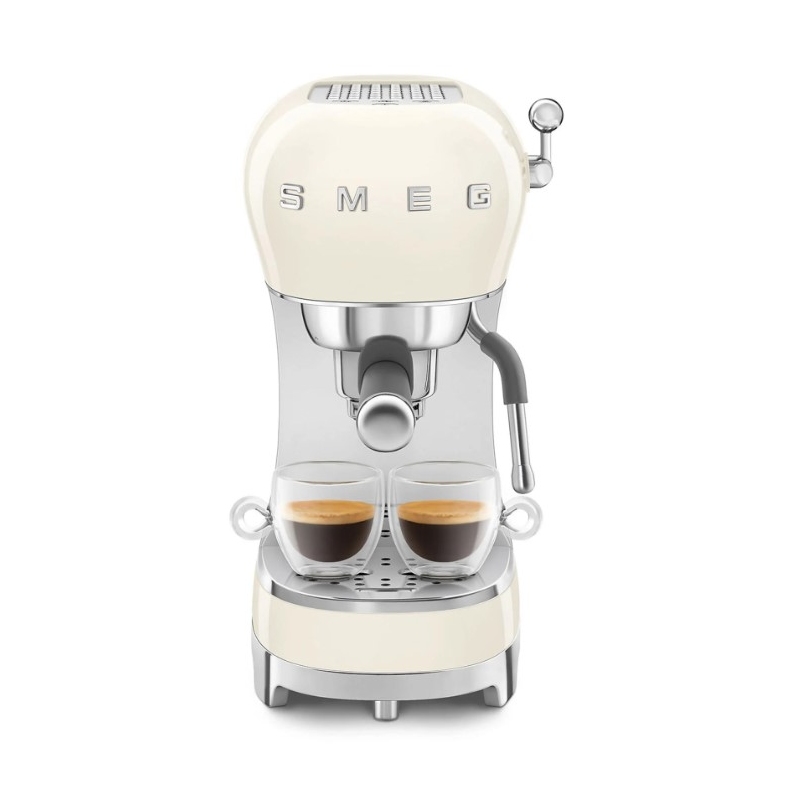 SMEG ECF02CREU MACCHINA DA CAFFE' ESPRESSO MANUALE 50'S STYLE 1350W COLORE  PANNA - PROMO