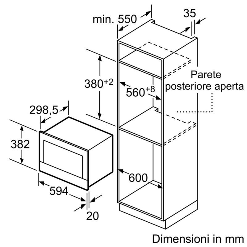 BOSCH BFL634GS1 FORNO A MICROONDE DA INCASSO...