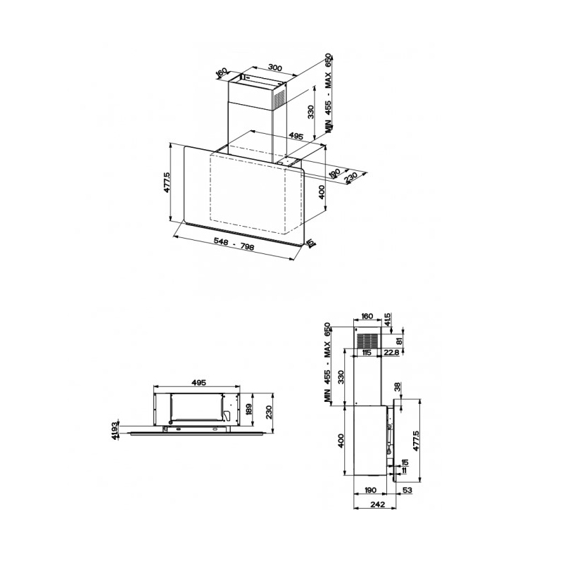 FABER 330.0615.657 GLAM FIT ZERO DRIP BK 80...