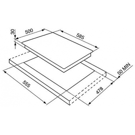 SMEG SR64S PIANO COTTURA DA INCASSO 4 FUOCHI A GAS 60CM COLORE INOX - PROMO