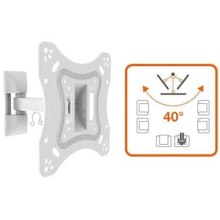 METRONIC MET704 SUPPORTO PER TV DA 28" A 42" 1 SNODO COLORE BIANCO