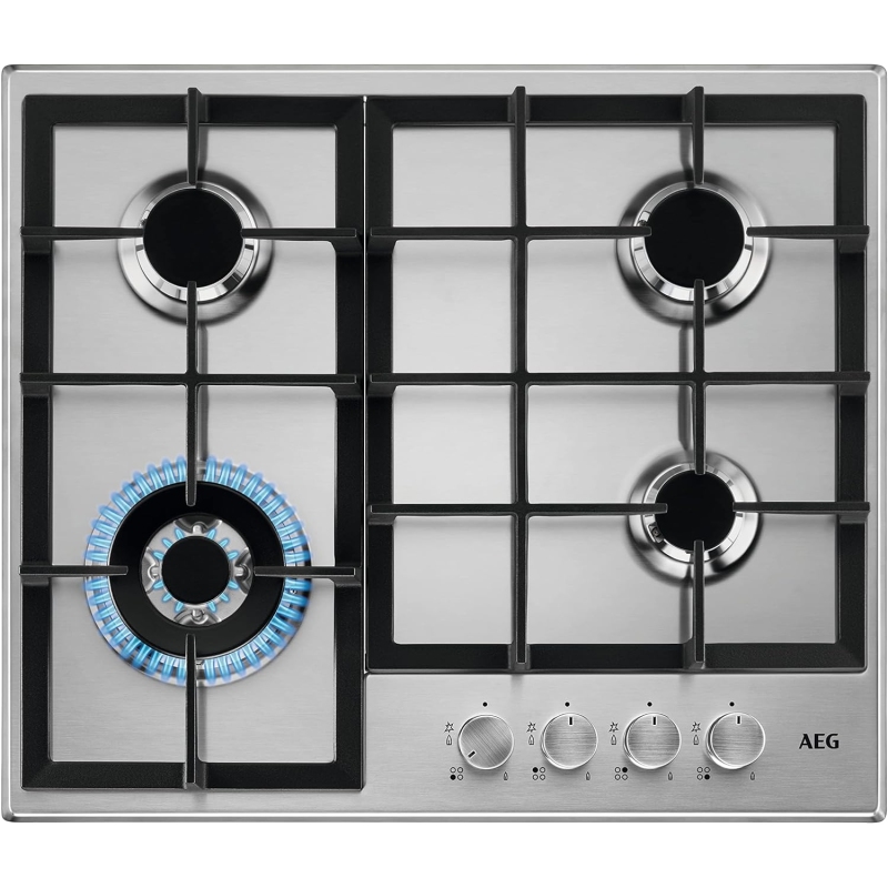 AEG HGB64400SM PIANO COTTURA SLIM LINE 60CM 4 FUOCHI A GAS COLORE INOX