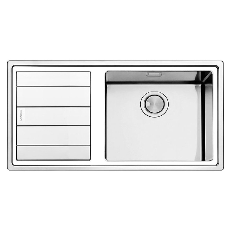 APELL LNP1001ILBC LINEAR PLUS LAVELLO 1 VASCA CON GOCCIOLATOIO A SX 100X50CM INOX SPAZZOLATO