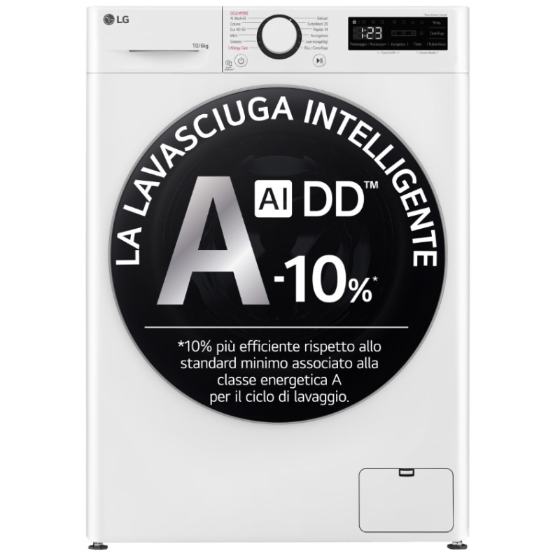 LG D4R5010TSWS LAVASCIUGA 10/6KG 1400 GIRI AI DD INVERTER VAPORE CLASSE A - PROMO