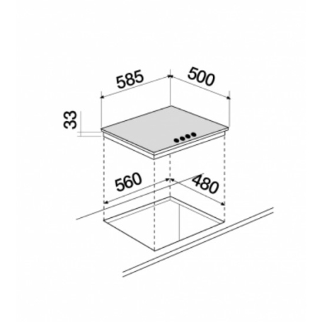 SCHOCK STS6458 PIANO COTTURA 60CM 4 FUOCHI A GAS AVENA