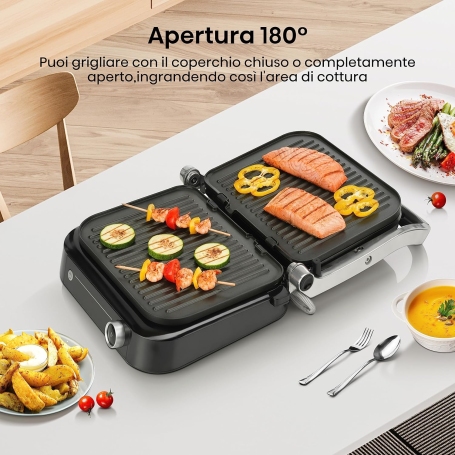 HISENSE HCG2100S BISTECCHIERA ELETTRICA 2100W 7 PROGRAMMI INOX