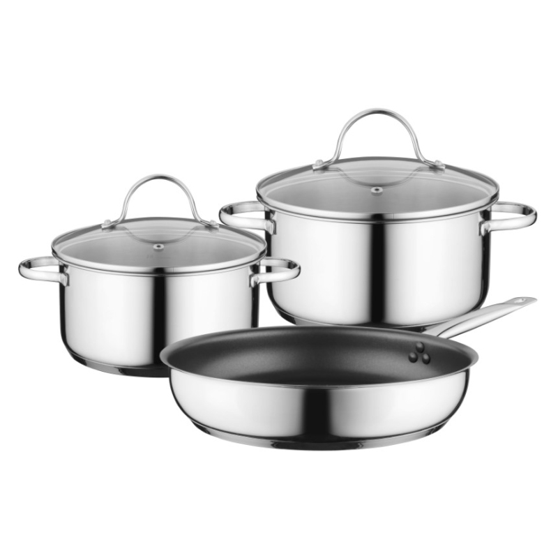BOSCH HEZ9SE030 SET DI PENTOLE 3 PEZZI IN ACCIAIO INOX COMPATIBILI CON INDUZIONE