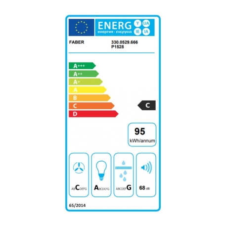 FABER 330.0529.666 TWEET EV8 A80 CAPPA A PARETE ASPIRANTE 80CM CLASSE B IN VETRO NERO