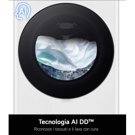 LG F2R3S08NSWB LAVATRICE SLIM 48CM AI-DD 8KG 1200 GIRI VAPORE INVERTER CLASSE A - PROMO