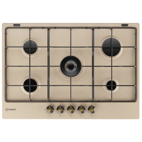 INDESIT TH 752 I AV PIANO COTTURA 75CM 5 FUOCHI GRIGLIE SMALTATE COLORE AVENA - TH752/IAV