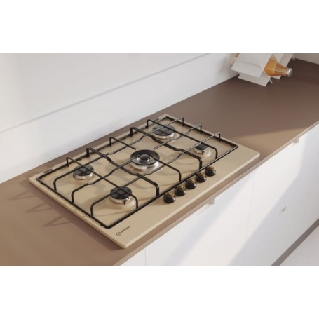 INDESIT TH 752 I AV PIANO COTTURA 75CM 5 FUOCHI GRIGLIE SMALTATE COLORE AVENA - TH752/IAV