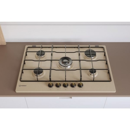 INDESIT TH 752 I AV PIANO COTTURA 75CM 5 FUOCHI GRIGLIE SMALTATE COLORE AVENA - TH752/IAV
