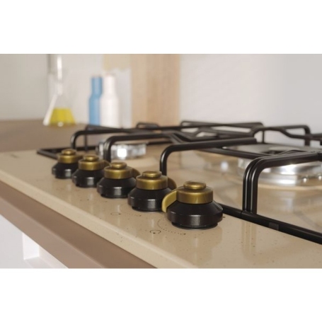 INDESIT TH 752 I AV PIANO COTTURA 75CM 5 FUOCHI GRIGLIE SMALTATE COLORE AVENA - TH752/IAV