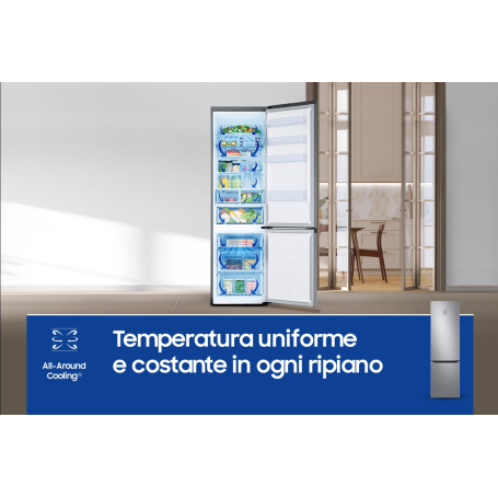 SAMSUNG RB38C676CS9 FRIGORIFERO COMBINATO LIBERA INSTALLAZIONE NO FROST 390LT WIFI CLASSE C INOX