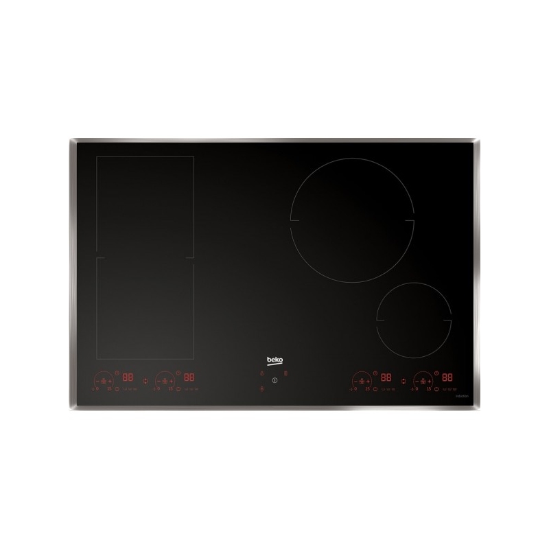 BEKO HII 84800 FHTX PIANO COTTURA A INDUZIONE 77CM 4 ZONE COTTURA COLORE NERO CON CORNICE INOX - HII84800FHTX