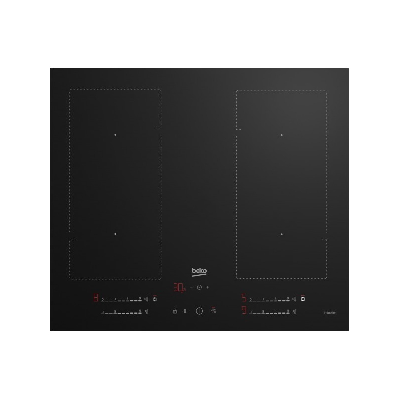 BEKO HII 64720 UF2T PIANO COTTURA A INDUZIONE 60CM 4 ZONE COTTURA VETROCERAMICA NERO - HII64720UF2T