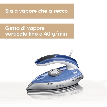 SEVERIN BA3234 FERRO DA STIRO DA VIAGGIO 1000 W CON PIASTRA IN ACCIAIO INOSSIDABILE