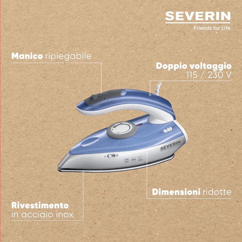 SEVERIN BA3234 FERRO DA STIRO DA VIAGGIO 1000 W...