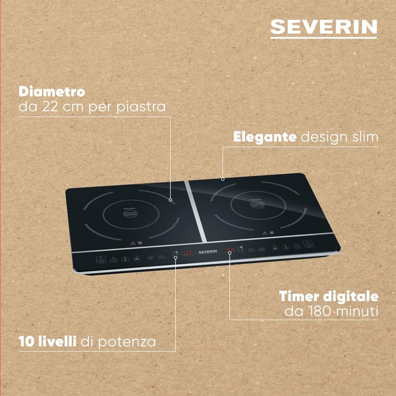 SEVERIN DK1031 PIASTRA A INDUZIONE 2 ZONE DI...