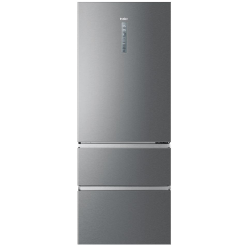 HAIER HTOPMNE7193 FRIGORIFERO COMBINATO LIBERA INSTALLAZIONE 450LT NO FROST MULTIFLOW CLASSE E COLORE PLATINO