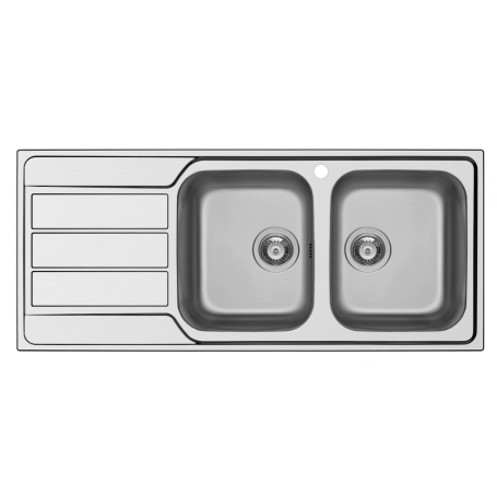 SCHOCK MASTD200DX LAVELLO 2 VASCHE + GOCCIOLATOIO A SINISTRA 116X50 CM INOX SPAZZOLATO