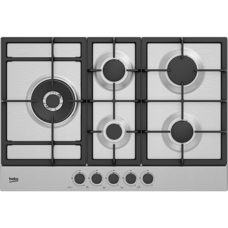 BEKO HIAL75225SXE PIANO COTTURA DA INCASSO 75CM 5 FUOCHI A GAS INOX