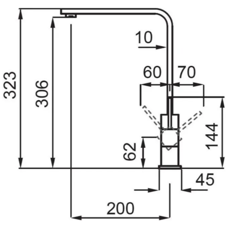 ELLECI MGKX0140 X01 MISCELATORE MONOCOMANDO CANNA ALTA COLORE NERO - PROMO